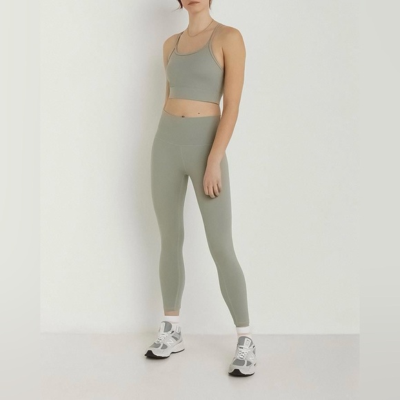 Varley Whitley High Rise Jersey Leggings in Sage Green Shadow Gray Size XL - Picture 16 of 16